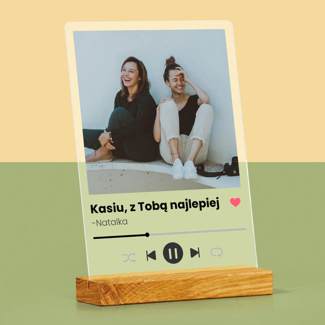 Zdjęcie I Podpis: Spotify Dla Przyjaciółki - Wydruk Na Szkle Akrylowym