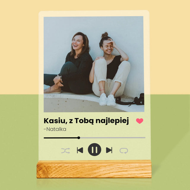 Zdjęcie I Podpis: Spotify Dla Przyjaciółki - Wydruk Na Szkle Akrylowym