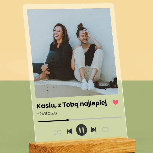 Zdjęcie I Podpis: Spotify Dla Przyjaciółki - Wydruk Na Szkle Akrylowym