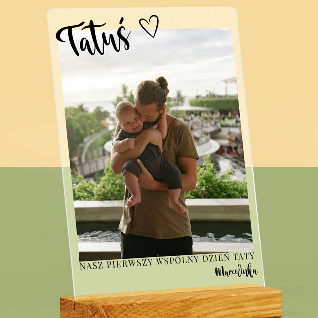 Zdjęcie I Podpis: Pierwszy Dzień Tatusia - Wydruk Na Szkle Akrylowym