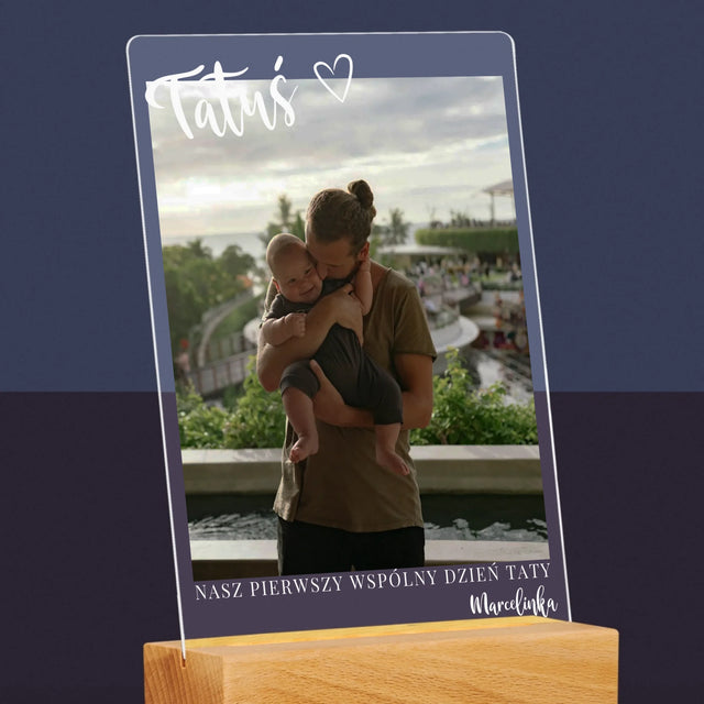 Zdjęcie I Podpis: Pierwszy Dzień Tatusia - Wydruk Na Szkle Akrylowym