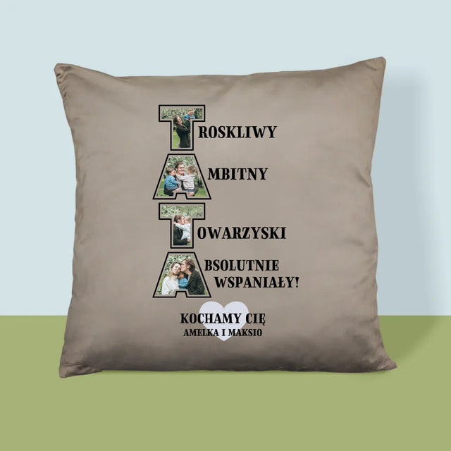 Słowo Ze Zdjęć: Dlaczego Kocham Tatę - Poduszka z Nadrukiem