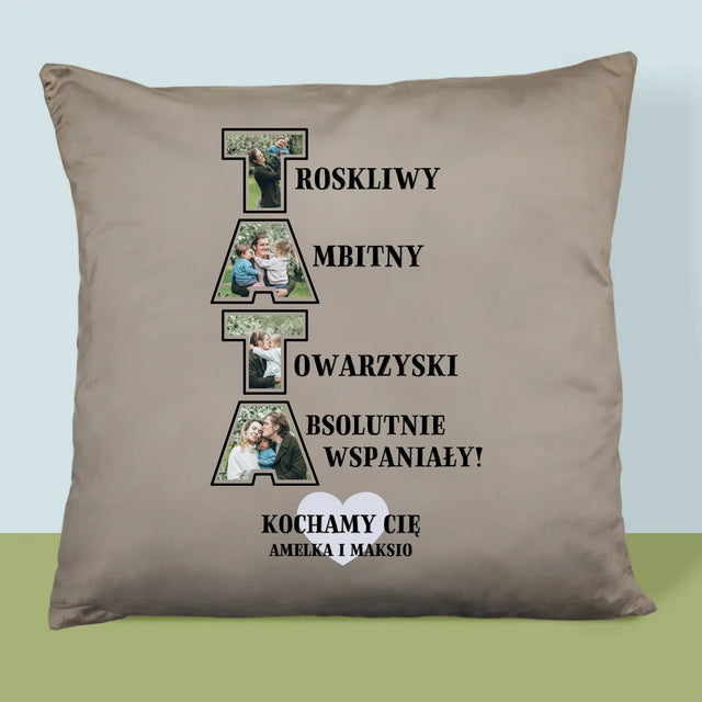 Słowo Ze Zdjęć: Dlaczego Kocham Tatę - Poduszka z Nadrukiem