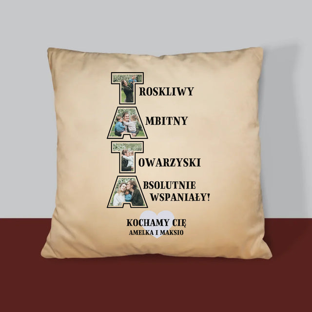 Słowo Ze Zdjęć: Dlaczego Kocham Tatę - Poduszka z Nadrukiem