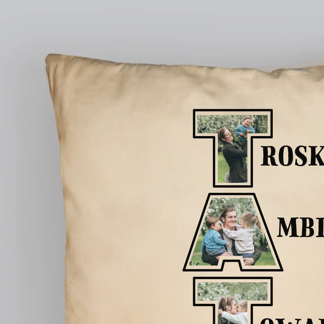 Słowo Ze Zdjęć: Dlaczego Kocham Tatę - Poduszka z Nadrukiem