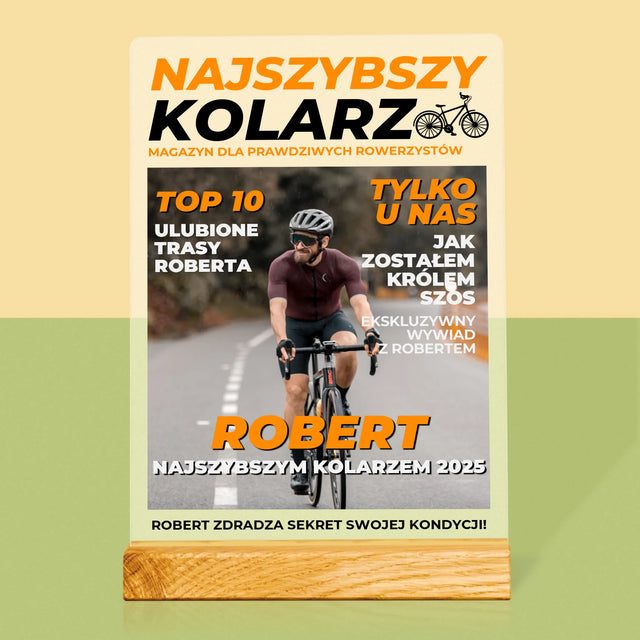 Okładka Magazynu: Najszybszy Kolarz - Wydruk Na Szkle Akrylowym