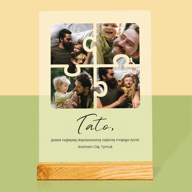 Fotokolaż: Puzzle Zdjęcia Dla Taty - Wydruk Na Szkle Akrylowym