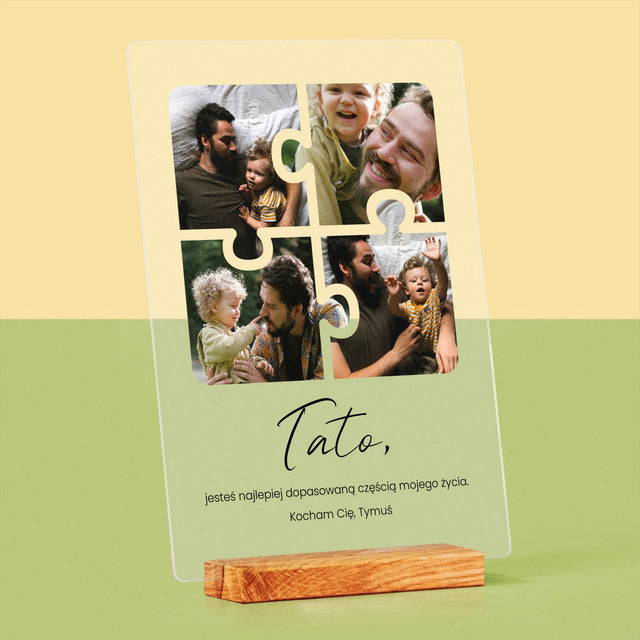Fotokolaż: Puzzle Zdjęcia Dla Taty - Wydruk Na Szkle Akrylowym