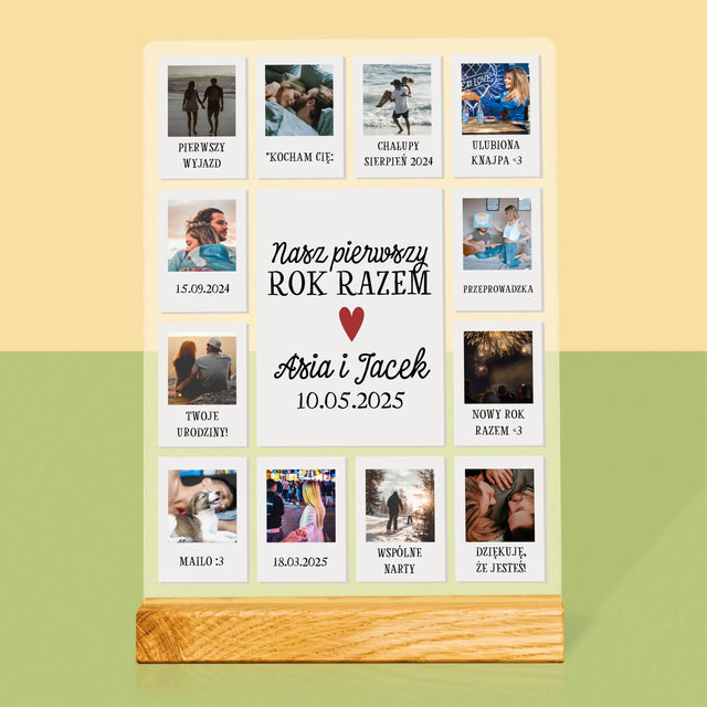 Fotokolaż: Pierwszy Rok Razem - Wydruk Na Szkle Akrylowym