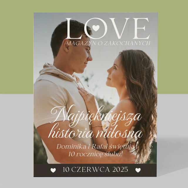 Okładka Magazynu: Love Dla Zakochanych - Wydruk Na Drewnie