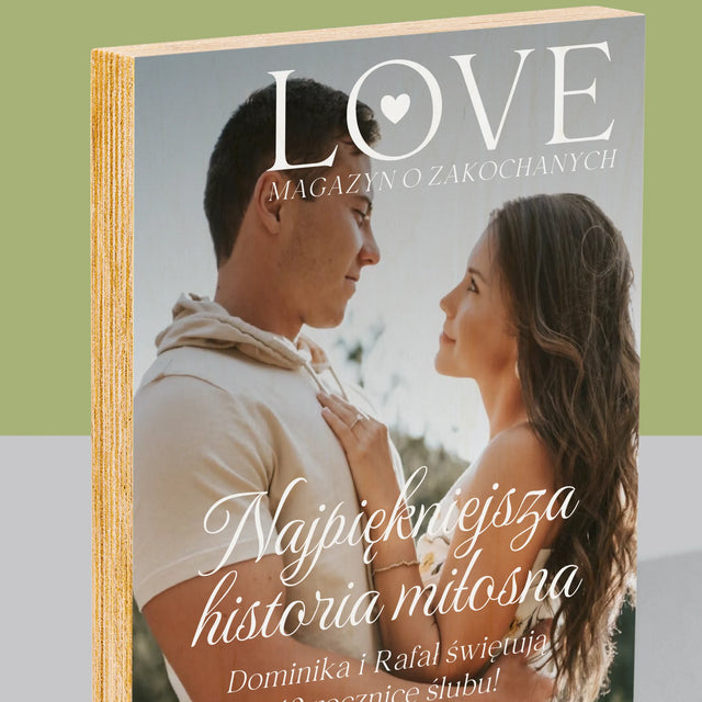 Okładka Magazynu: Love Dla Zakochanych - Wydruk Na Drewnie