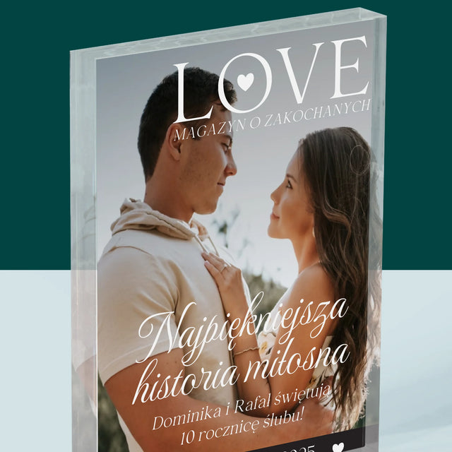 Okładka Magazynu: Love Dla Zakochanych - Blok Akrylowy z Nadrukiem