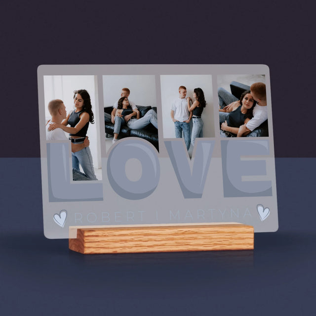 Fotokolaż: Love Imiona - Wydruk Na Szkle Akrylowym