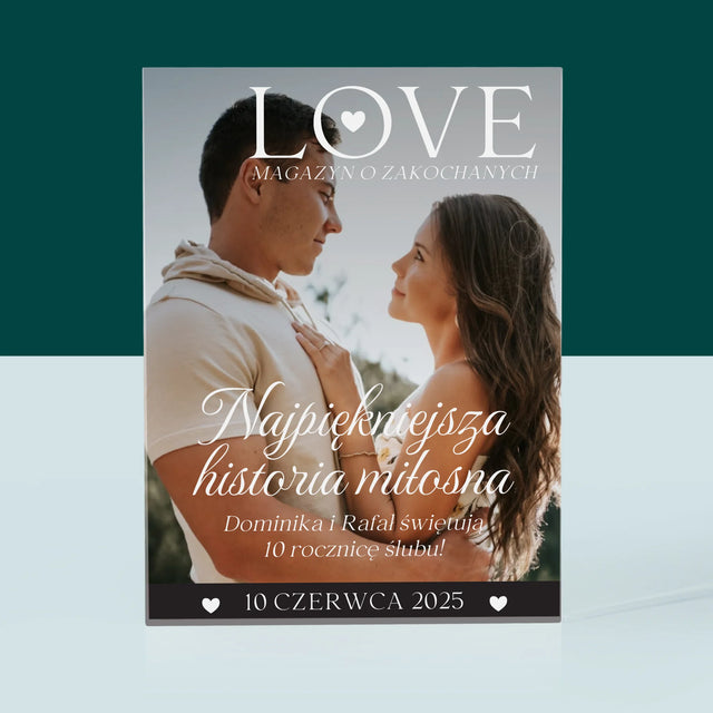 Okładka Magazynu: Love Dla Zakochanych - Blok Akrylowy z Nadrukiem
