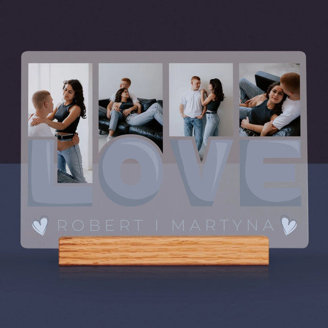 Fotokolaż: Love Imiona - Wydruk Na Szkle Akrylowym