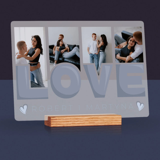 Fotokolaż: Love Imiona - Wydruk Na Szkle Akrylowym