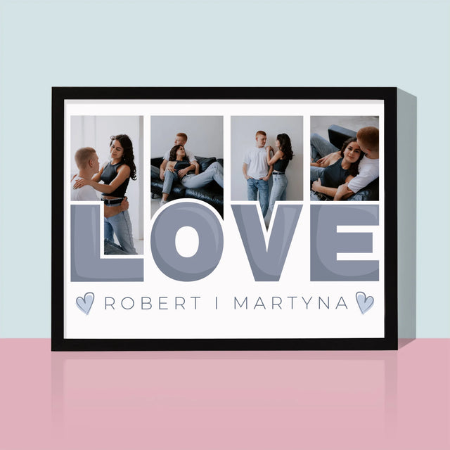 Fotokolaż: Love Imiona - Wydruk Obramowany