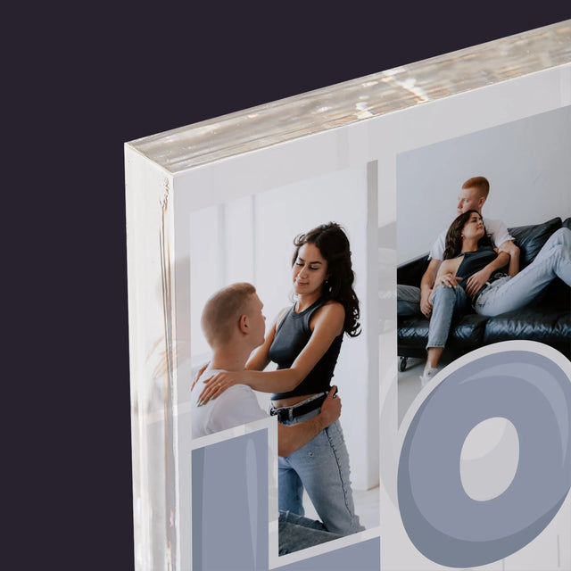 Fotokolaż: Love Imiona - Blok Akrylowy z Nadrukiem