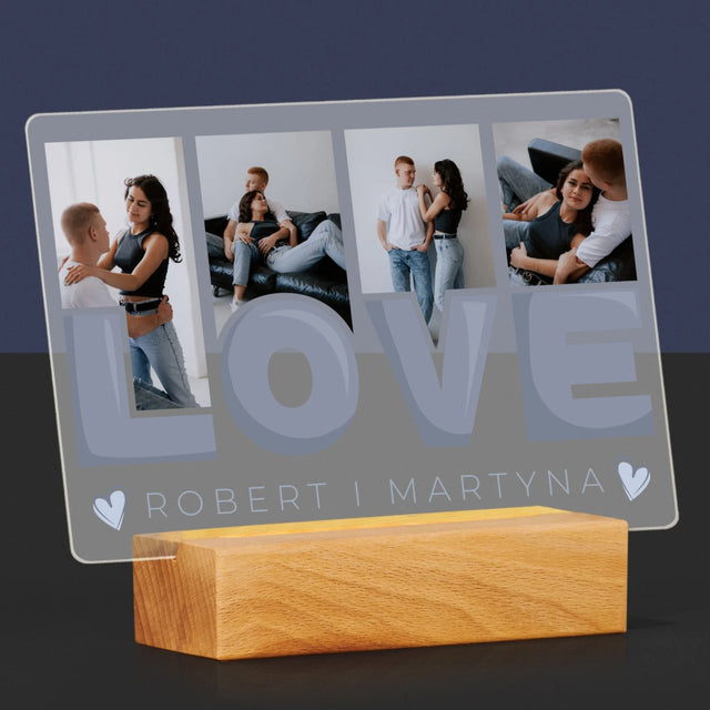 Fotokolaż: Love Imiona - Wydruk Na Szkle Akrylowym