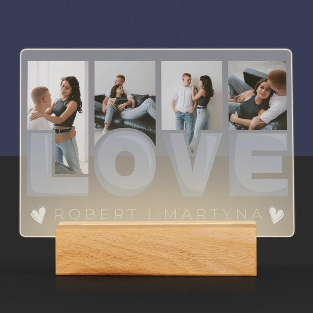 Fotokolaż: Love Imiona - Wydruk Na Szkle Akrylowym