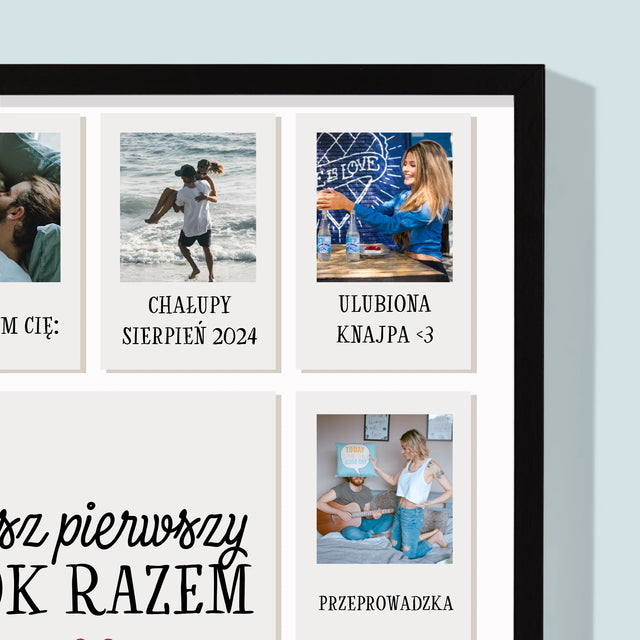 Fotokolaż: Pierwszy Rok Razem - Wydruk Obramowany