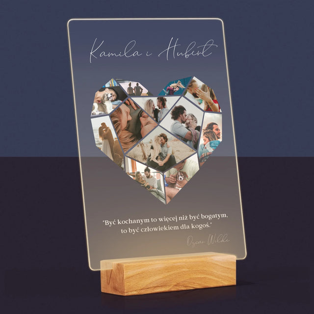 Fotokolaż: Serce Geometryczne - Wydruk Na Szkle Akrylowym