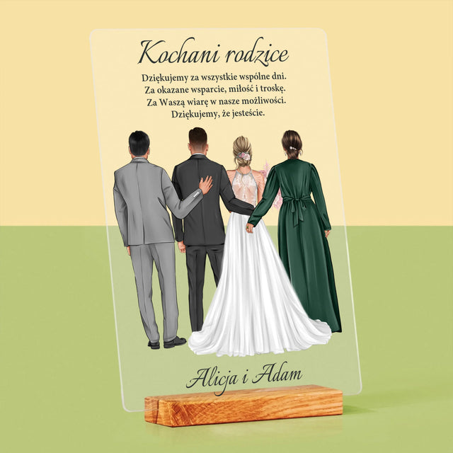 Kreator Postaci: Kochani Rodzice Dziękujemy - Wydruk Na Szkle Akrylowym
