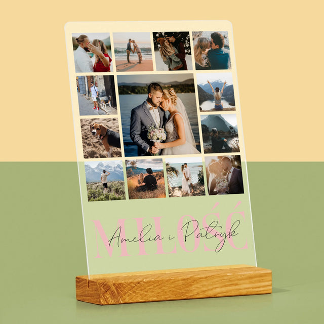 Fotokolaż: Miłość Imiona - Wydruk Na Szkle Akrylowym