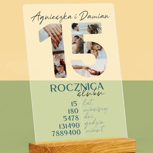 Słowo Ze Zdjęć: 15 Rocznica Ślubu - Wydruk Na Szkle Akrylowym