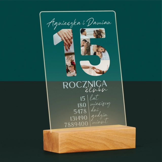 Słowo Ze Zdjęć: 15 Rocznica Ślubu - Wydruk Na Szkle Akrylowym