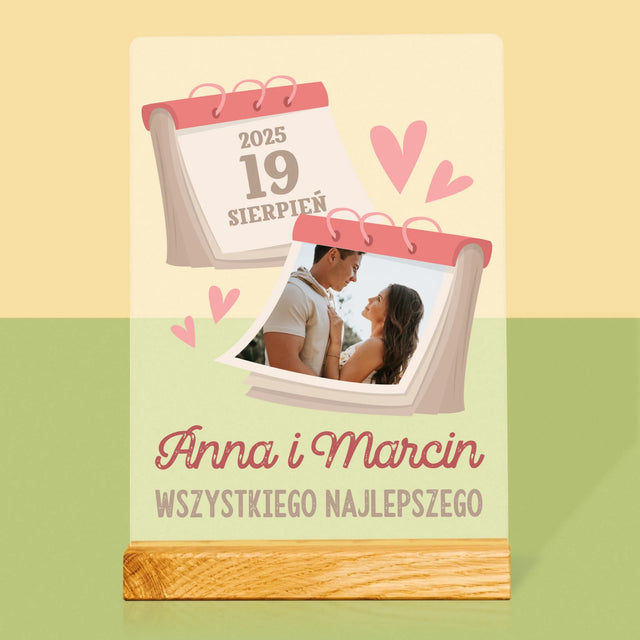 Zdjęcie i Podpis: Kartka z Kalendarza - Wydruk Na Szkle Akrylowym