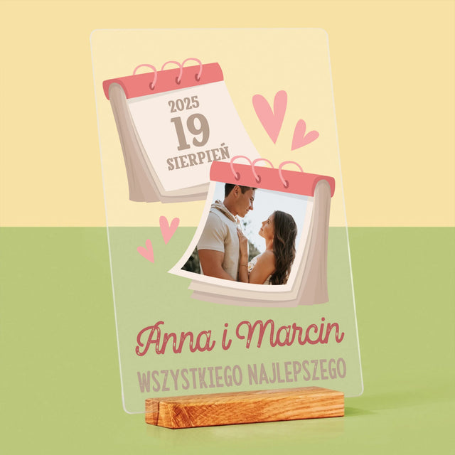 Zdjęcie i Podpis: Kartka z Kalendarza - Wydruk Na Szkle Akrylowym