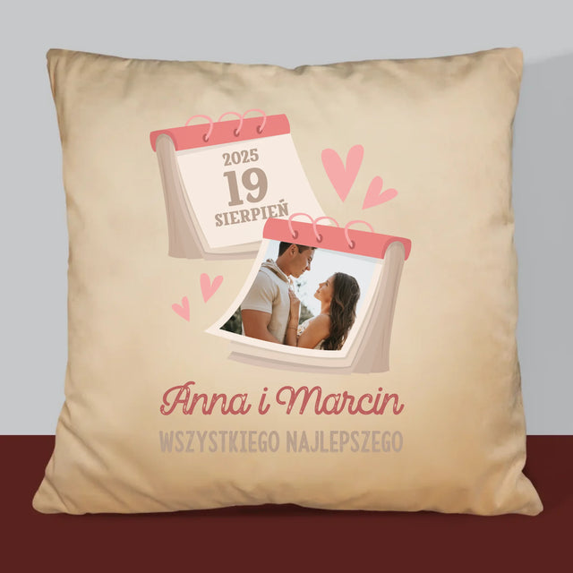 Zdjęcie i Podpis: Kartka z Kalendarza - Poduszka z Nadrukiem