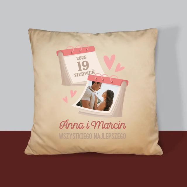 Zdjęcie i Podpis: Kartka z Kalendarza - Poduszka z Nadrukiem