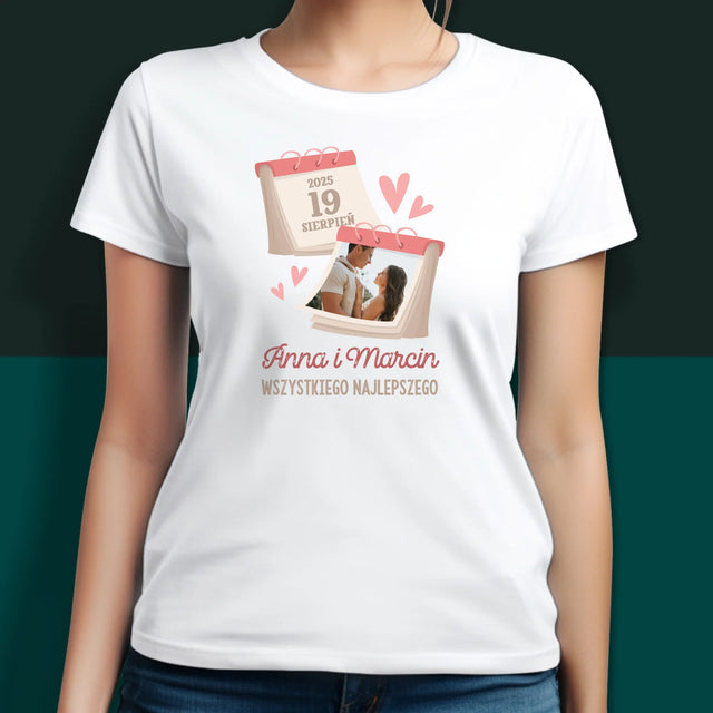 Zdjęcie i Podpis: Kartka z Kalendarza - Koszulki Dla Par