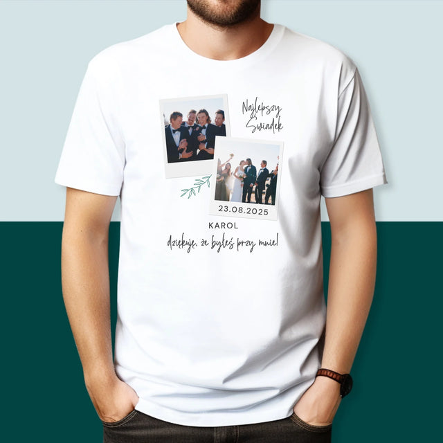 Fotokolaż: Najlepszy Świadek Polaroidy - Koszulka Męska z Nadrukiem