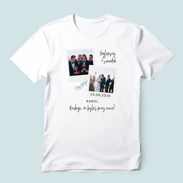 Fotokolaż: Najlepszy Świadek Polaroidy - Koszulka Męska z Nadrukiem