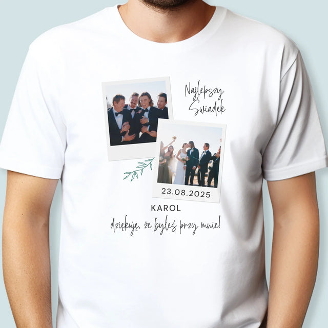 Fotokolaż: Najlepszy Świadek Polaroidy - Koszulka Męska z Nadrukiem