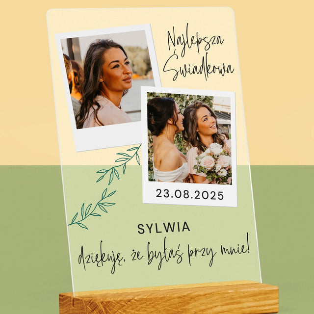 Fotokolaż: Najlepsza Świadkowa Polaroidy - Wydruk Na Szkle Akrylowym
