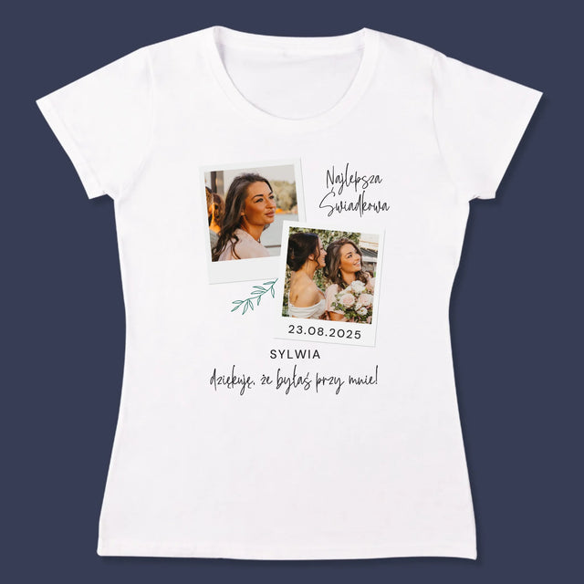 Fotokolaż: Najlepsza Świadkowa Polaroidy - Koszulka Damska