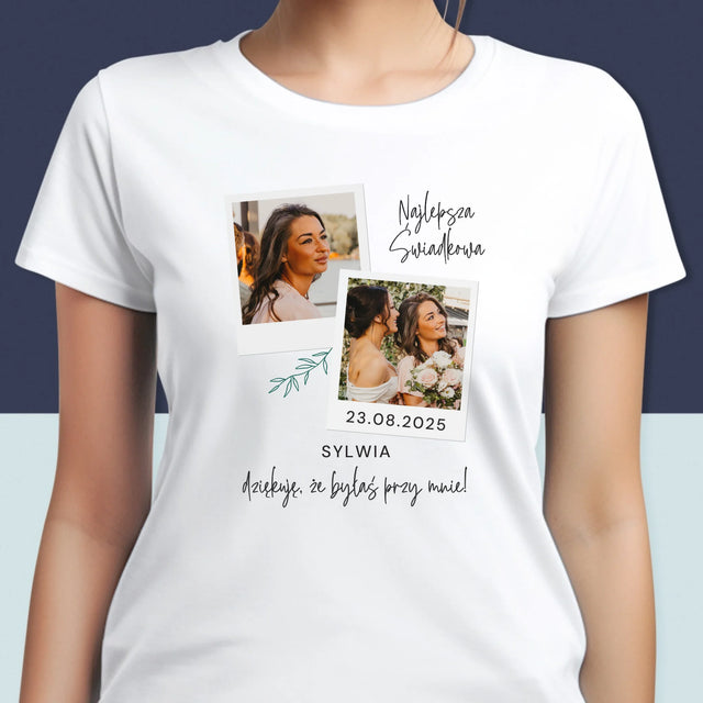 Fotokolaż: Najlepsza Świadkowa Polaroidy - Koszulka Damska