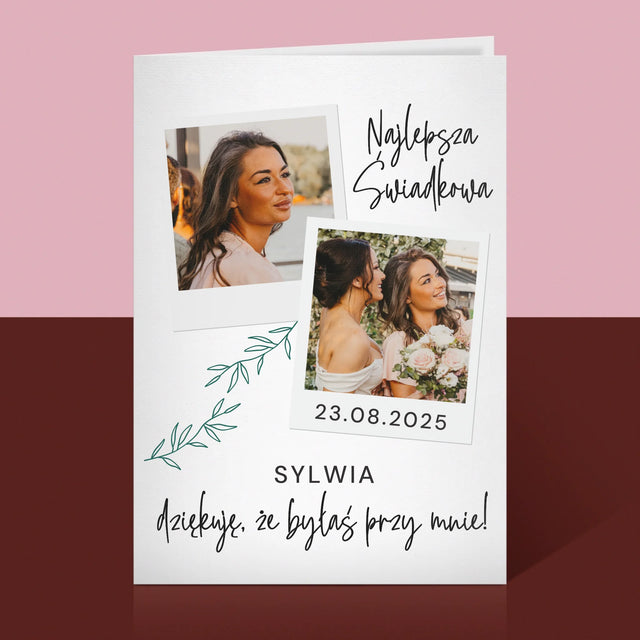 Fotokolaż: Najlepsza Świadkowa Polaroidy - Kartka z Życzeniami