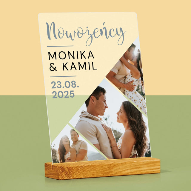 Fotokolaż: Nowożeńcy - Wydruk Na Szkle Akrylowym