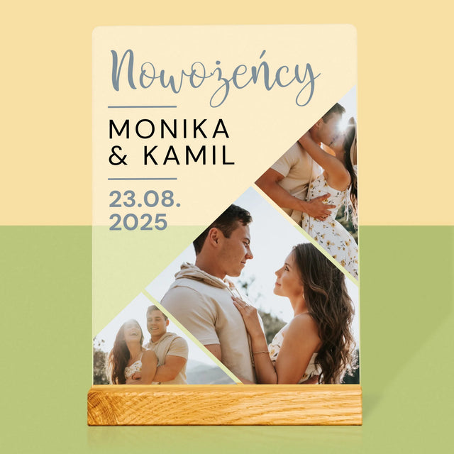 Fotokolaż: Nowożeńcy - Wydruk Na Szkle Akrylowym