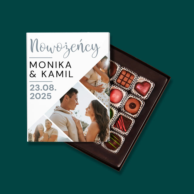 Fotokolaż: Nowożeńcy - Personalizowane Praliny