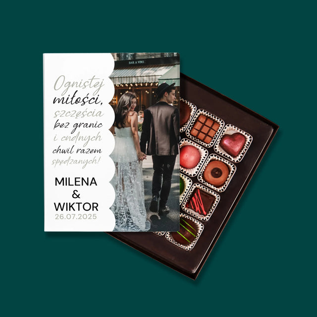 Zdjęcie i Podpis: Ognistej Miłości - Personalizowane Praliny