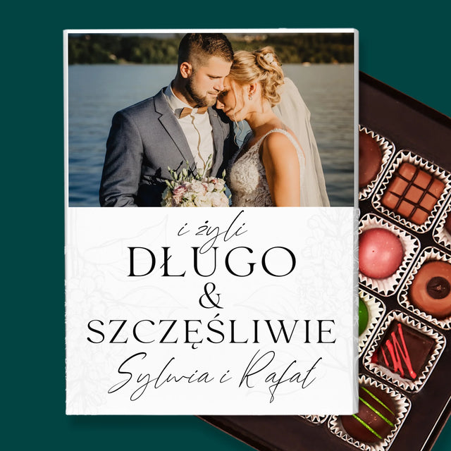 Zdjęcie i Podpis: Żyli Długo i Szczęśliwie - Personalizowane Praliny