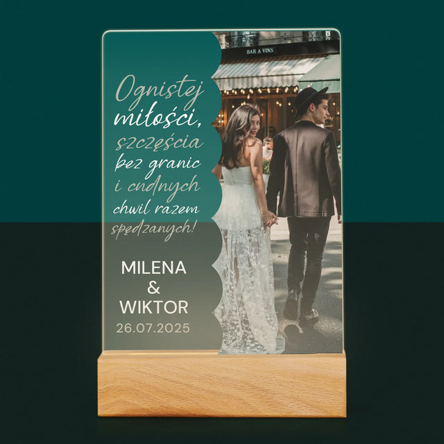 Zdjęcie i Podpis: Ognistej Miłości - Wydruk Na Szkle Akrylowym