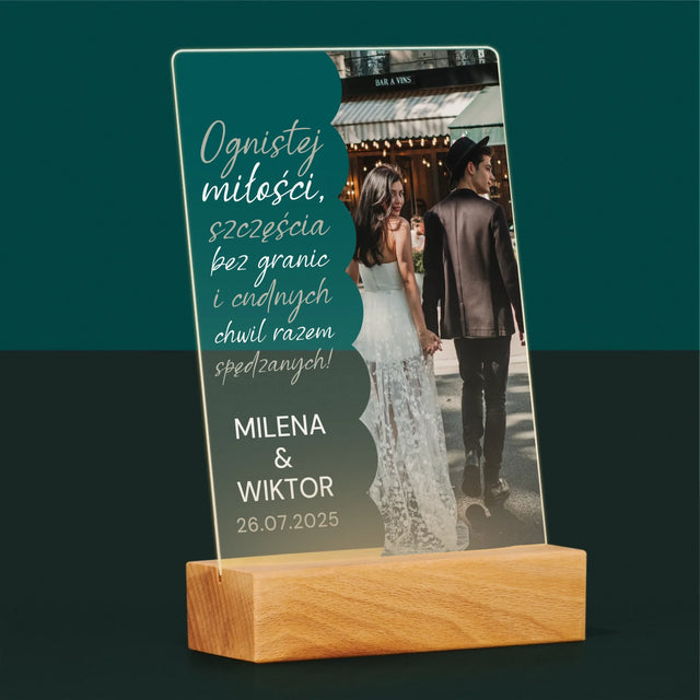 Zdjęcie i Podpis: Ognistej Miłości - Wydruk Na Szkle Akrylowym