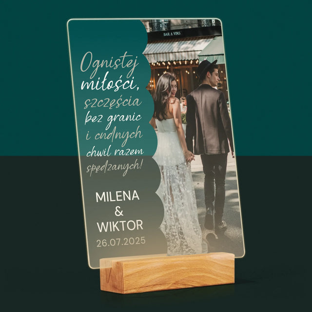 Zdjęcie i Podpis: Ognistej Miłości - Wydruk Na Szkle Akrylowym